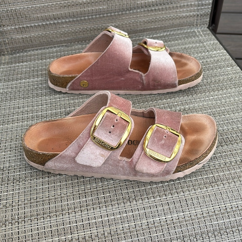 Birkenstock Pink Velvet Sandals